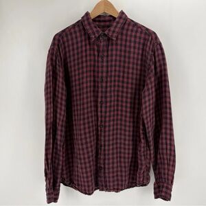 Orvis Shirt Mens Large Red Active Fit Flannel Buffalo Plaid Outdoors Hiking